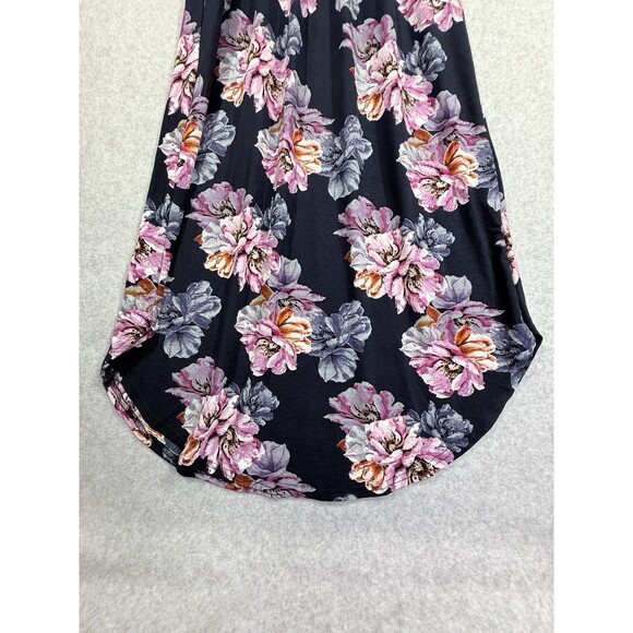Womens Maxi Dress Size S-M Round Hem Pockets Colorful Floral Sleeveless - Picture 10 of 15
